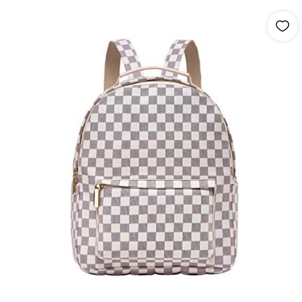 Daisy Rose cream checkered backpack